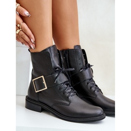 Zazoo 2949 Botins de couro com fivela, pretos 2 Zazoo 2949 Botins de couro com fivela, pretos 2