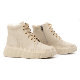 Olivier Botas femininas de inverno em couro com isolamento 1179, bege 2 Olivier Botas femininas de inverno em couro com isolamento 1179, bege 2