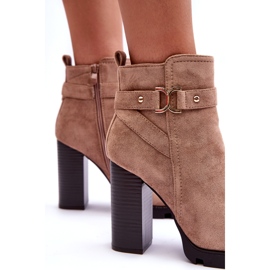 Liani Botas de camurça de salto alto Bege 3