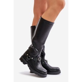 Botas femininas isoladas com zíper Eco Couro Preto Tialethe preto 1