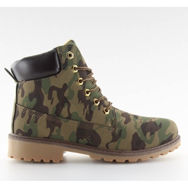 Botas de madeira monocolor BL83 camuflagem verde exército marrom 1