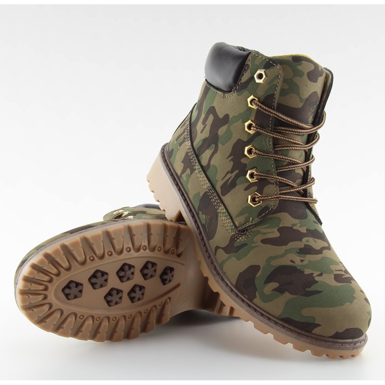 Botas de madeira monocolor BL83 camuflagem verde exército castanho 2