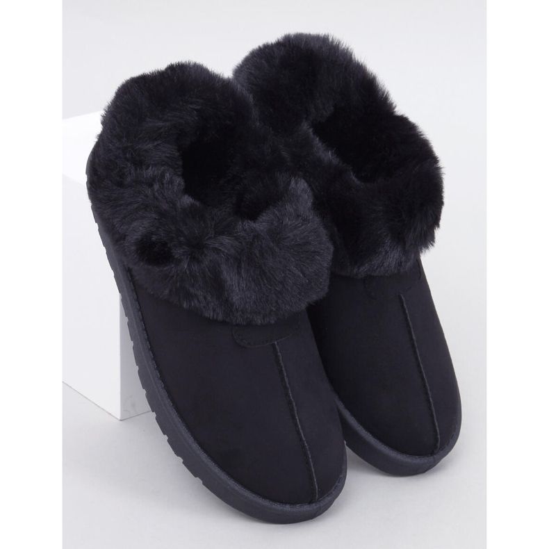 Calças curtas emus enfeitadas com pele Fraley Black preto 1