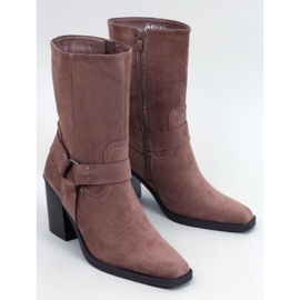 Botas de cowboy de camurça cáqui Hardin castanho 1