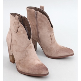 Botas de cowboy de salto alto Sonett Khaki bege 1