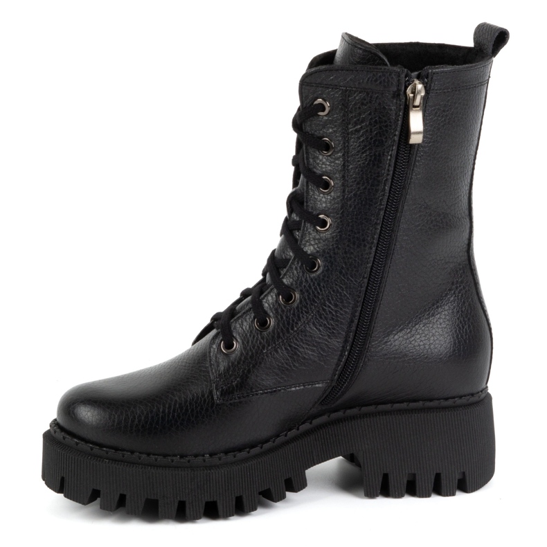 Olivier Botas femininas de couro, isoladas, 401BB, ervilhas pretas preto 1