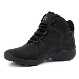 KOMODO Botas masculinas de couro de inverno 903K pretas preto 2