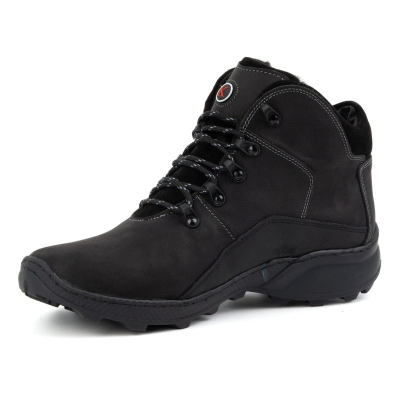 KOMODO Botas masculinas de couro de inverno 903K pretas preto 2
