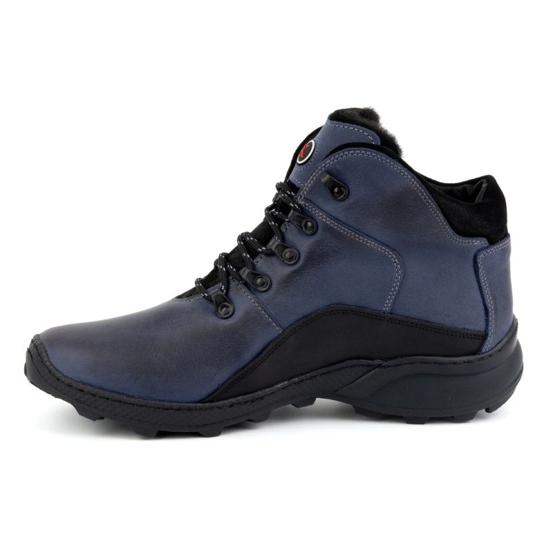 KOMODO Botins masculinos de couro de inverno 903K, azul marinho 1