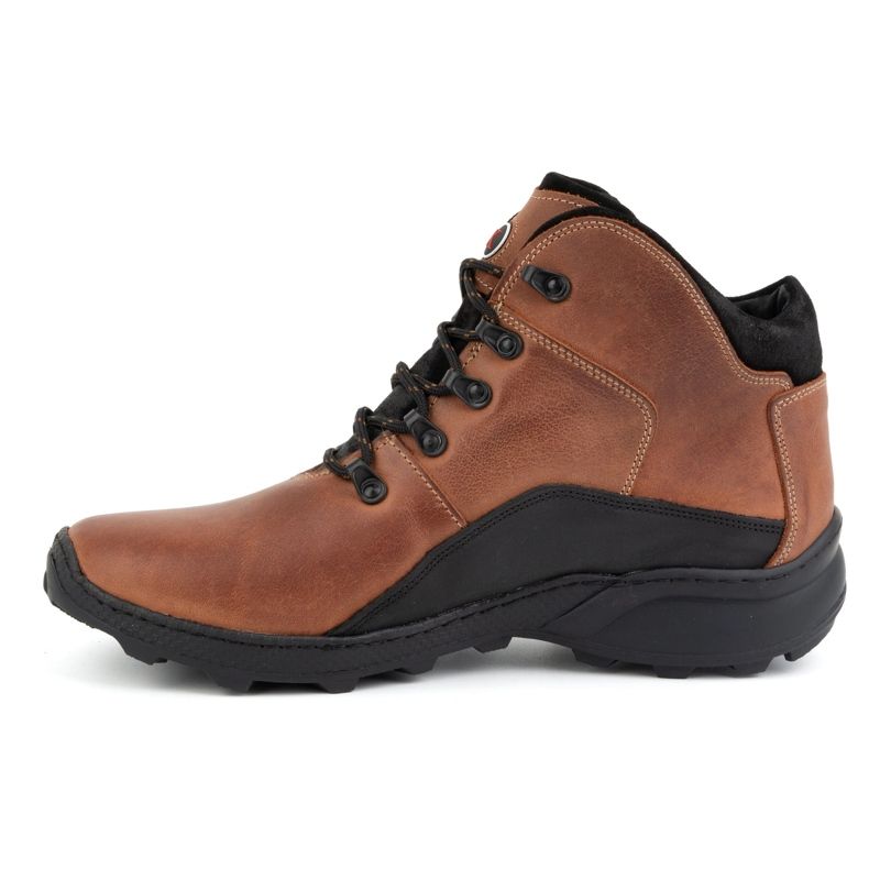 KOMODO Botins masculinos de couro de inverno 903K tijolo marrom 1