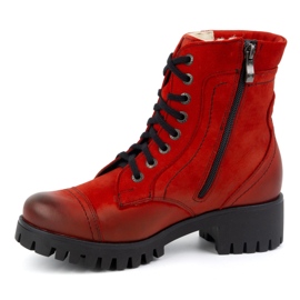 Olivier Botas femininas de couro, isoladas, 272BB, vermelhas vermelho 1