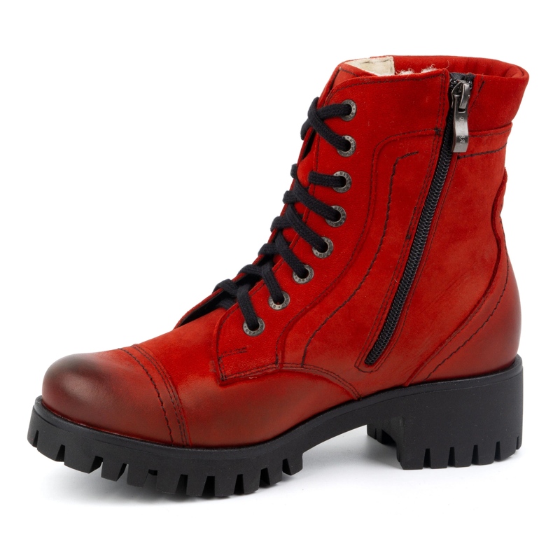 Olivier Botas femininas de couro, isoladas, 272BB, vermelhas vermelho 1