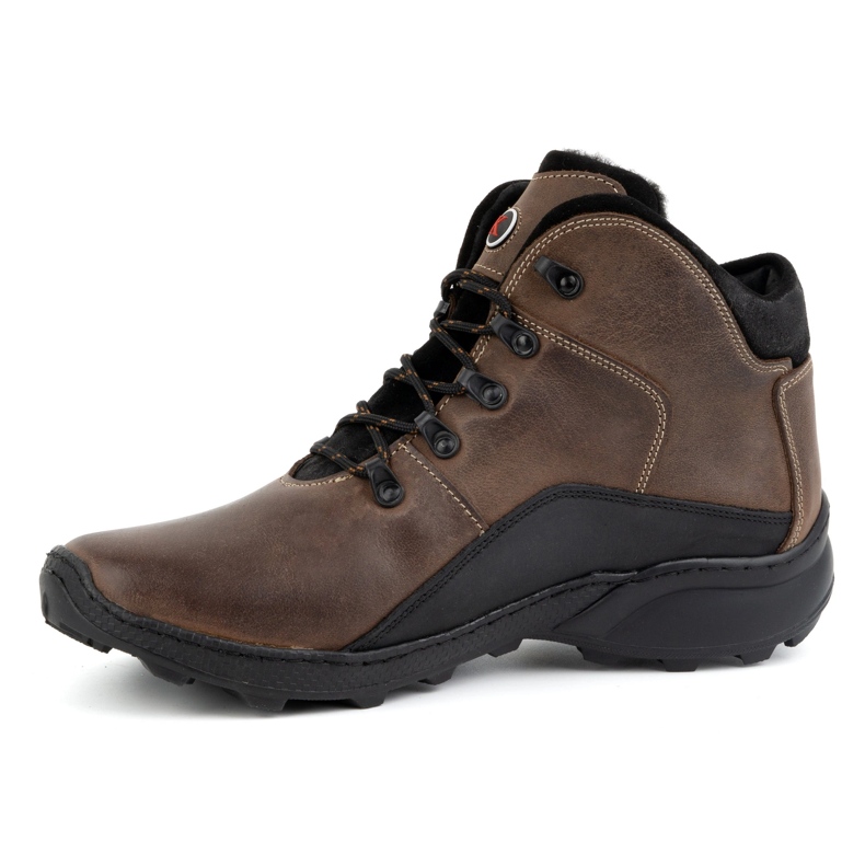 KOMODO Botas masculinas de couro de inverno 903K marrom castanho 1