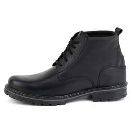 KOMODO Botins masculinos de couro de inverno 935K, pretos 1
