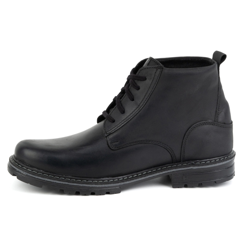 KOMODO Botins masculinos de couro de inverno 935K, pretos 1