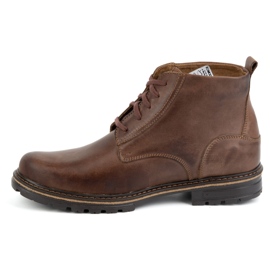 KOMODO Botins masculinos de couro de inverno 935K marrom 1