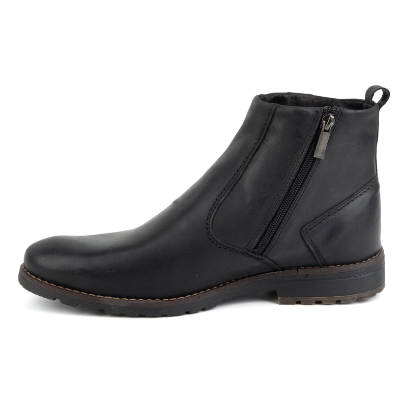 KOMODO Botins masculinos de couro de inverno 924K, pretos 1