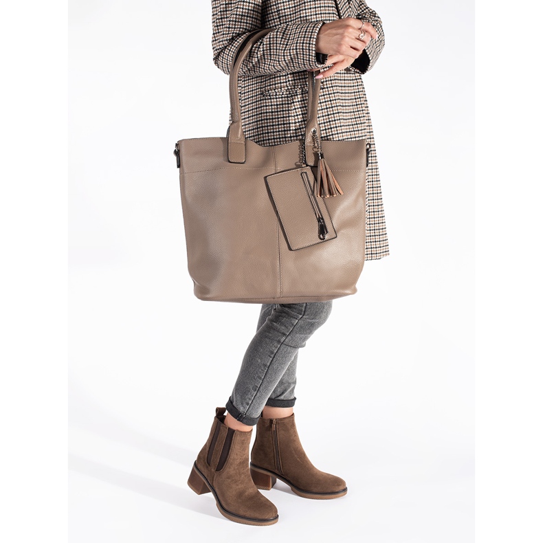 Seastar Botas Chelsea de camurça marrom com salto alto 2