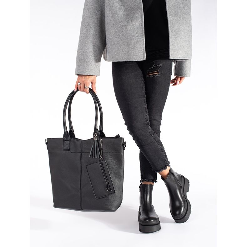 Seastar Botas Chelsea femininas negras na plataforma preto 2