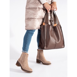 Seastar Botas Chelsea de camurça bege com salto alto 2 Seastar Botas Chelsea de camurça bege com salto alto 2