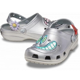 Chinelos Crocs Scharf Classic Clog 209487-040 prata 1