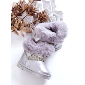 Botas de neve infantil Hollee prata com zircônia cúbica 2 Botas de neve infantil Hollee prata com zircônia cúbica 2