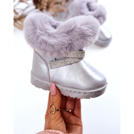 Botas de neve infantil Hollee prata com zircônia cúbica 1
