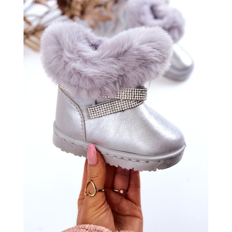 Botas de neve infantil Hollee prata com zircônia cúbica 1 Botas de neve infantil Hollee prata com zircônia cúbica 1