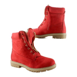 Sapatos balman de camurça vermelho liso NC50 Vermelho 2