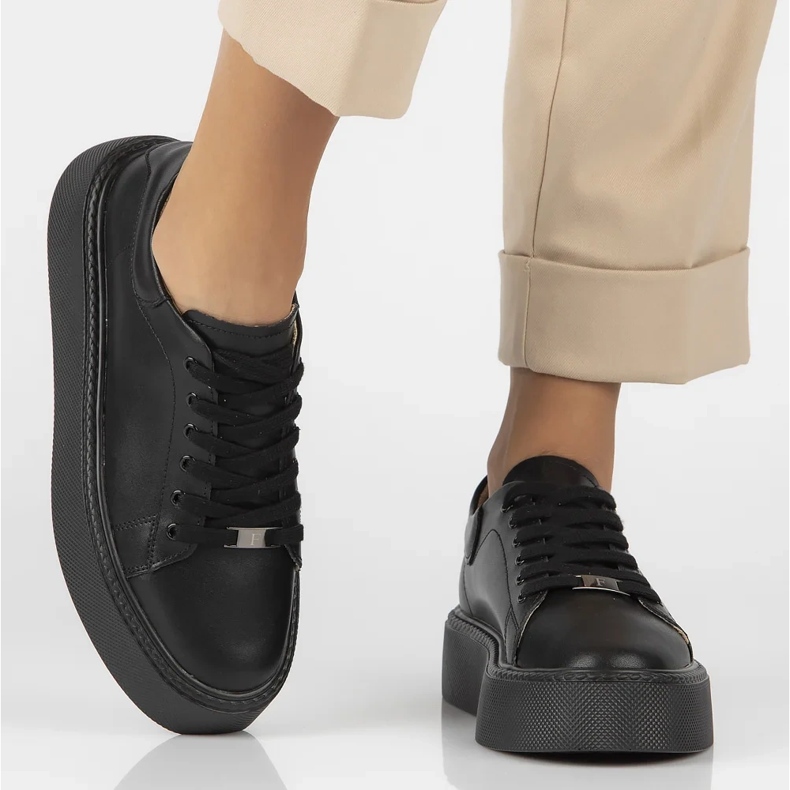 Filippo DP6119/24 Tênis de couro Bk, preto 2