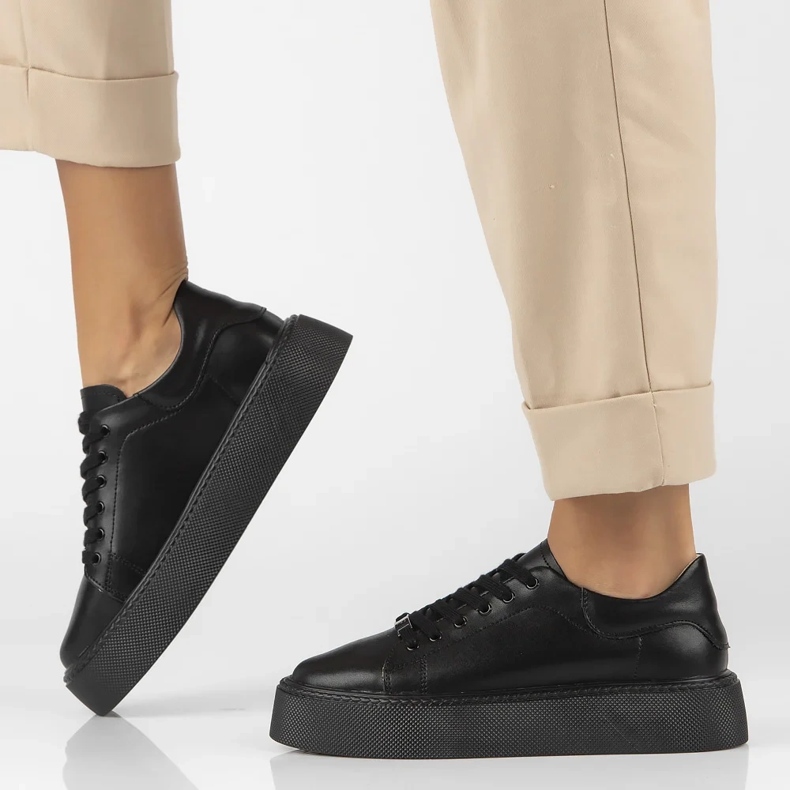 Filippo DP6119/24 Tênis de couro Bk, preto 1