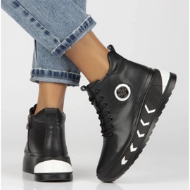 Filippo DBT4214/24 Bk Wh botas plataforma de couro, pretas 1