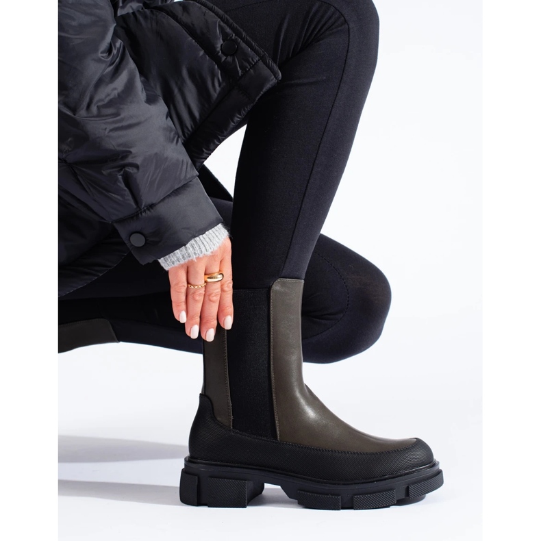 SHELOVET Botins de cano alto B20 preto 2