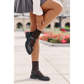 Sapatos femininos de couro envernizado com cinto, Preto Vinceza 62179 2