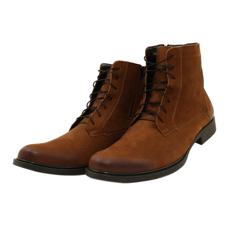 Olivier Botas de couro de inverno masculinas 7006 KB marrom castanho 3