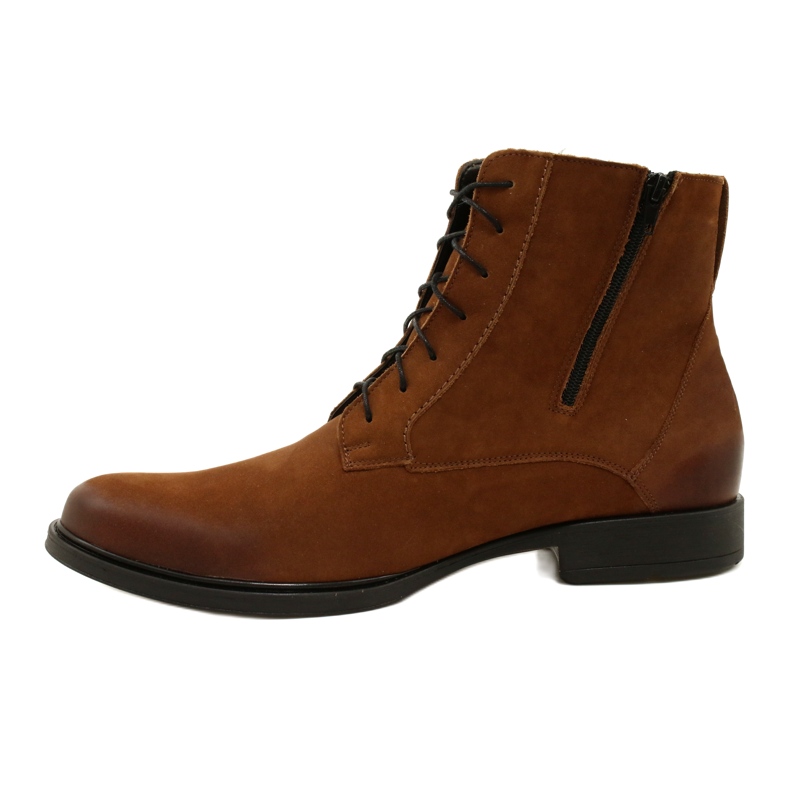 Olivier Botas de couro de inverno masculinas 7006 KB marrom 2