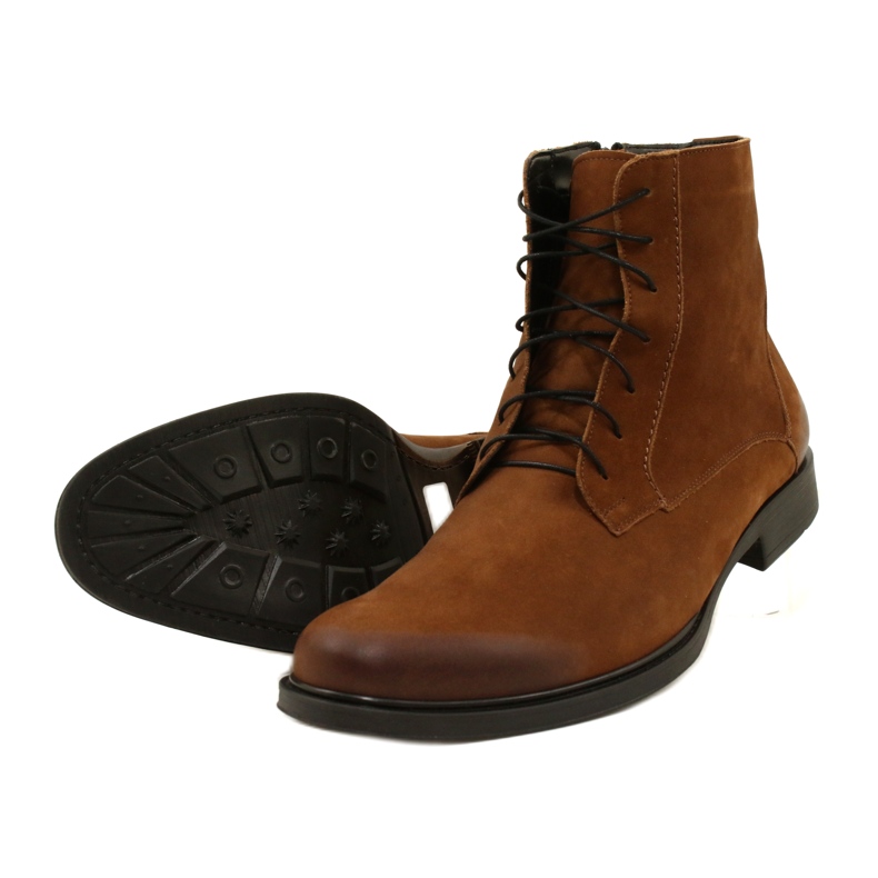 Olivier Botas de couro de inverno masculinas 7006 KB marrom castanho 5