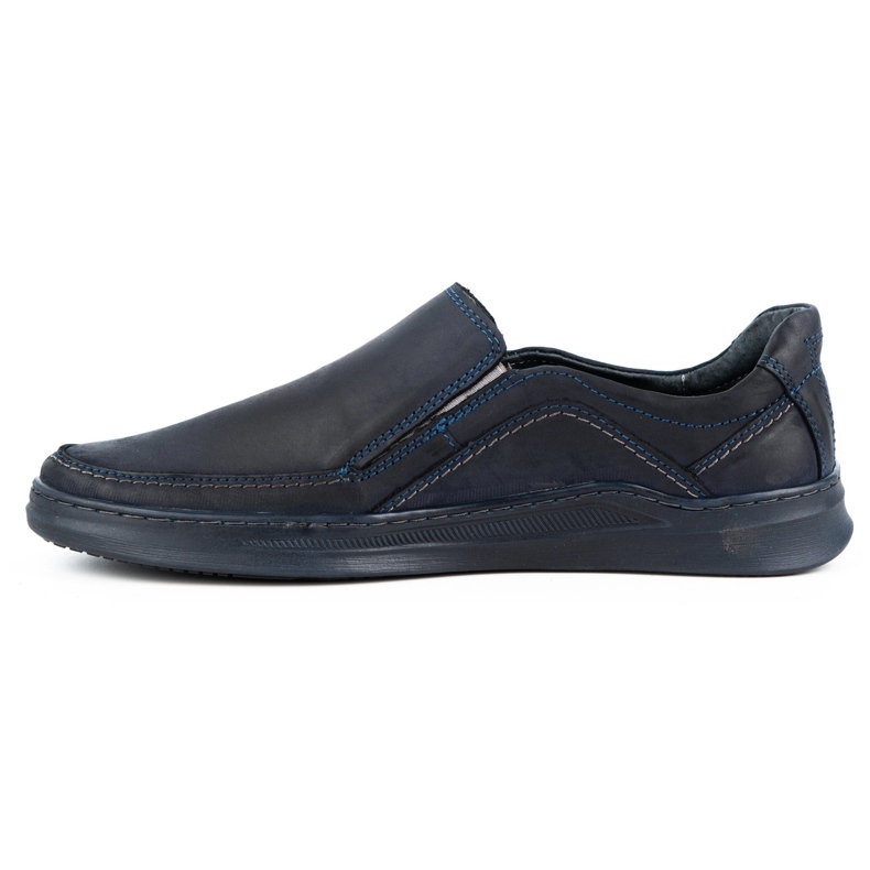Antex Sapatos masculinos deslizam de couro com 216gt azul marinho 1