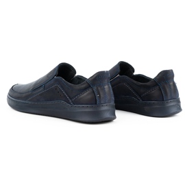 Antex Sapatos masculinos deslizam de couro com 216gt azul marinho 4