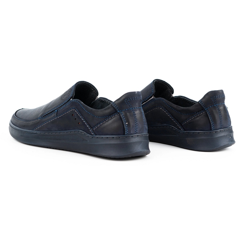 Antex Sapatos masculinos deslizam de couro com 216gt azul marinho 4