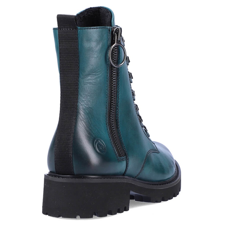 Botas femininas de couro com isolamento, azul Remonte D8671-12 1