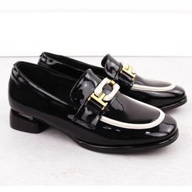 Sapatos femininos de couro Lords, pretos Artiker 55C0104 2