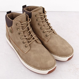 Tênis alto masculino marrom Big Star OO174560 bege 2