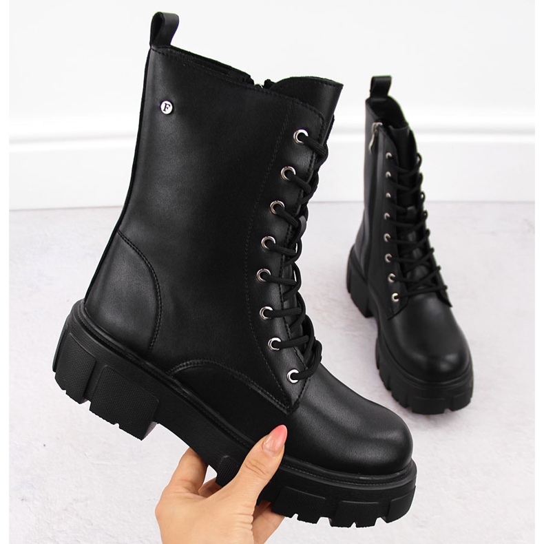 Botas femininas de couro preto Filippo DBT4759 1