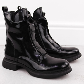Botas femininas de couro envernizado, pretas, Vinceza 66678 preto 2