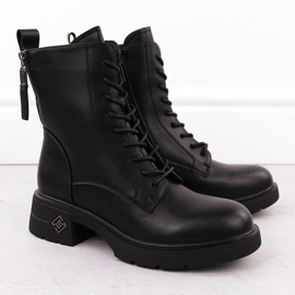 Botas femininas de couro, pretas, Vinceza 66683 preto 2