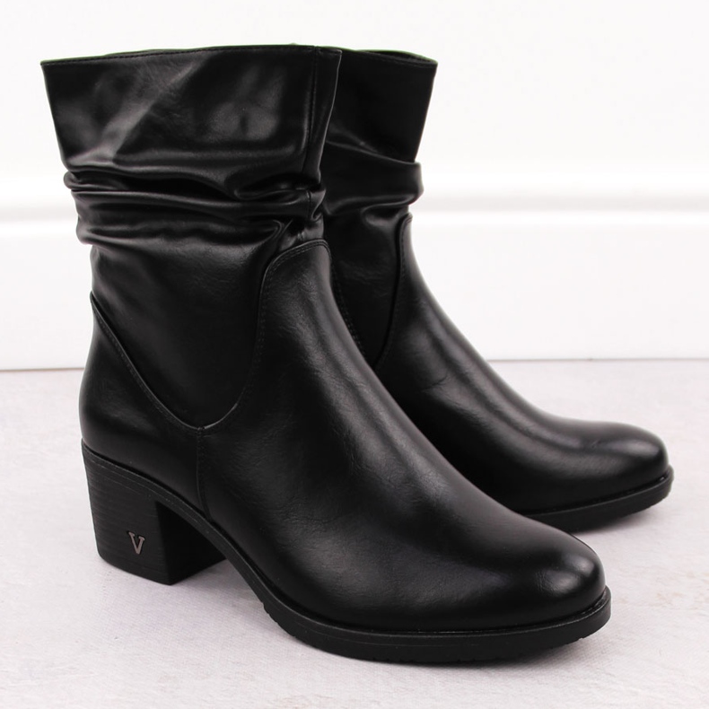Botins femininos com isolamento, pretos, Vinceza 10547 2