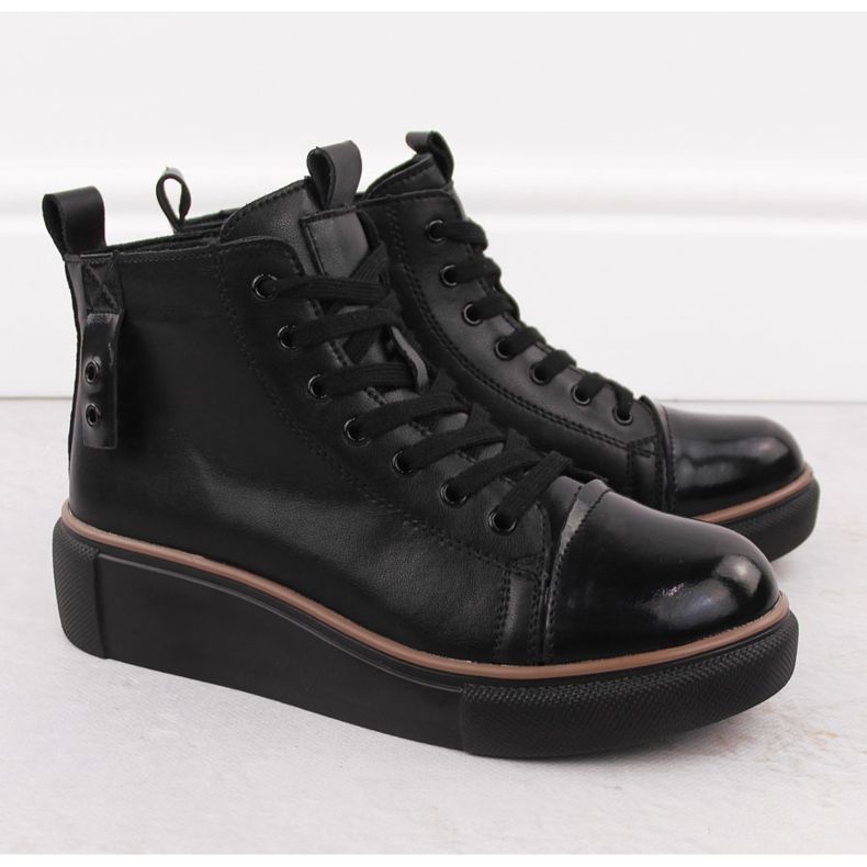 Botas femininas de couro pretas com isolamento T.Sokolski Z24-218 preto 2