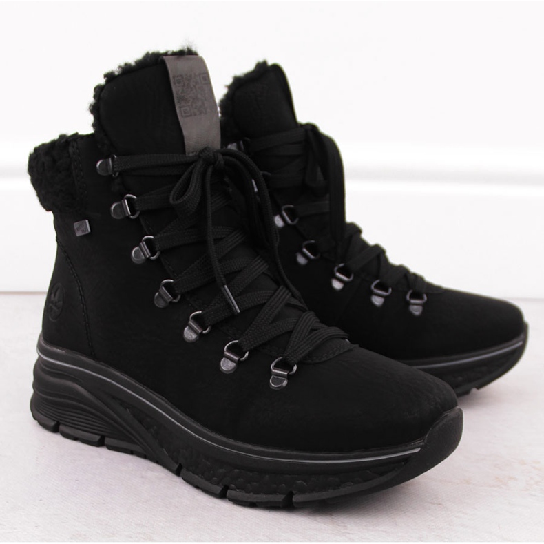 Botas femininas impermeáveis ​​com isolamento, pretas Rieker 48034-00 preto 2