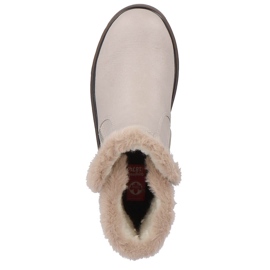 Botas femininas bege com pele Rieker Y3481-60 2